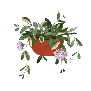 Hoya Carnosa in Red Pot T-Shirt