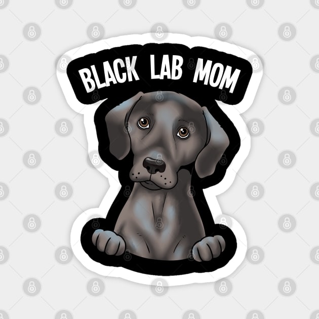 Black Labrador Retriever Gift Black Lab Mom Gift Print Magnet by Linco