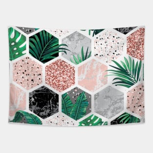 Combine Nature and Marble Pattern Tapestry