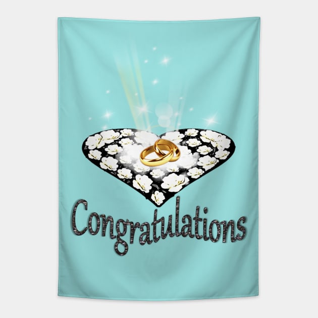 Wedding Day Congratulations Gift Tapestry by KC Morcom aka KCM Gems n Bling aka KCM Inspirations