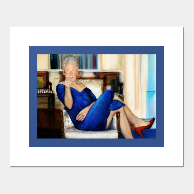 Bill Clinton Blue Dress Painting Bill Clinton Blue Dress