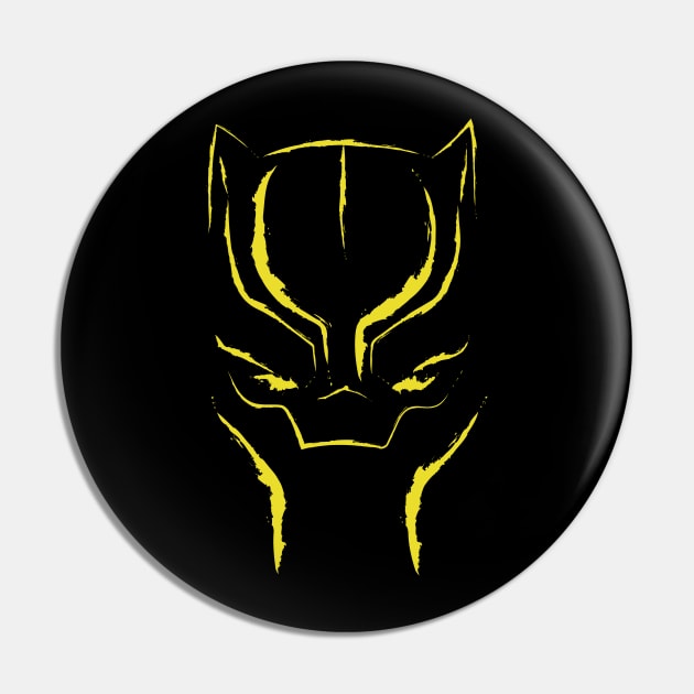 Black Panther Mask: Gold Pin by StephenMakesStuff