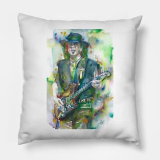 STEVIE RAY VAUGHAN- watercolor portrait .3 Pillow