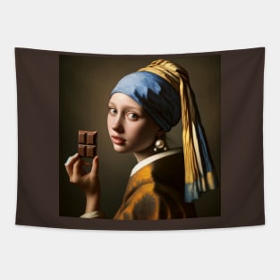 Girl with Pearl Earrings Chocolate Offering: White Day Celebration Tapestry