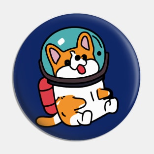 Corgi Cosmonaut Dog Lover Puppy Retro Pin