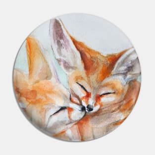 Two kissing fennec fox Pin