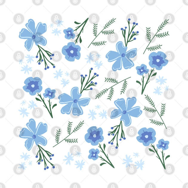 Blue wildflowers exotic flowers pattern by CuTeGirL21