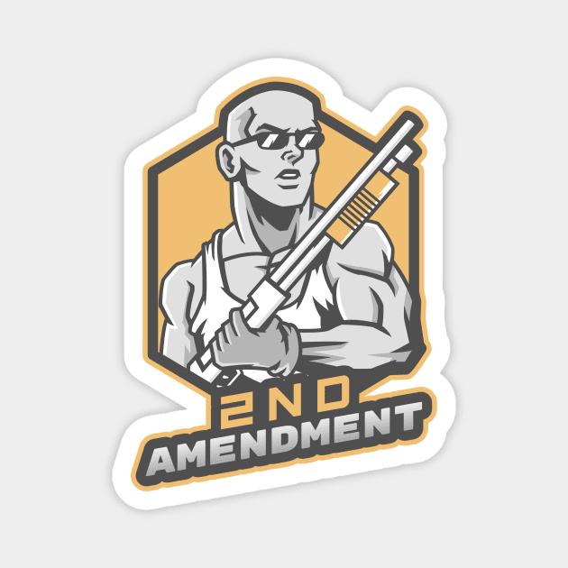 The Man With A Shotgun - 2nd Amendment Magnet by Mega Tee Store