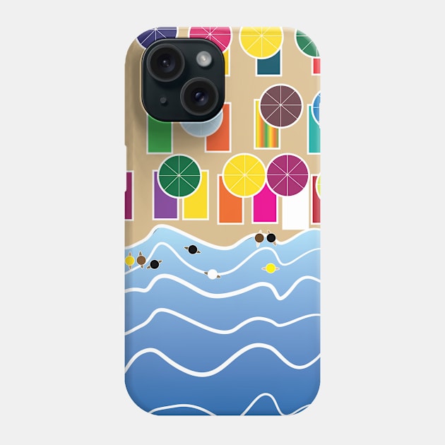 View from the sky of a full beach in summer time Phone Case by Nosa rez