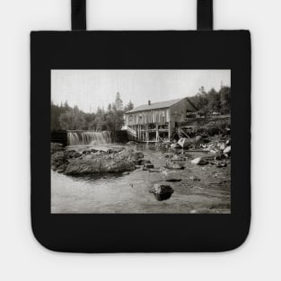 Old Mill in the Adirondacks, 1903. Vintage Photo Tote