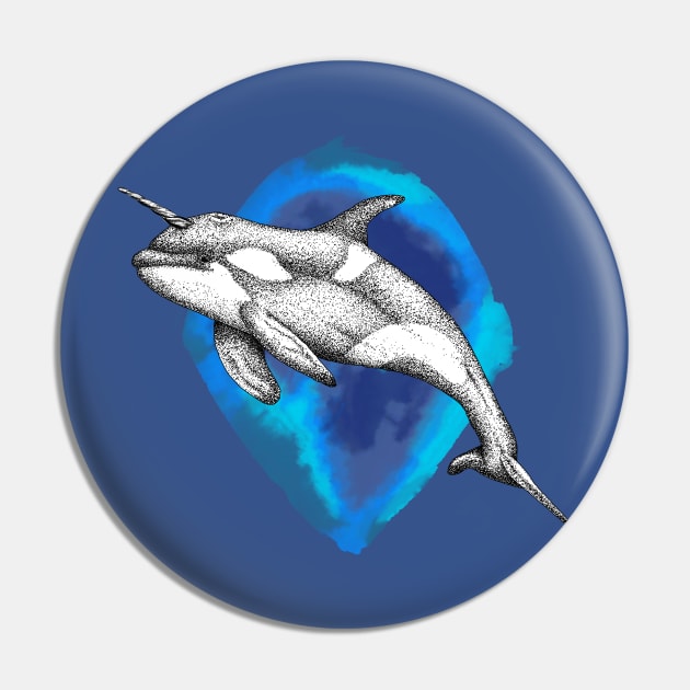 Killer Narwhale Pin by Ndanceart