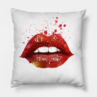 Splash Kiss Red Lips Pillow