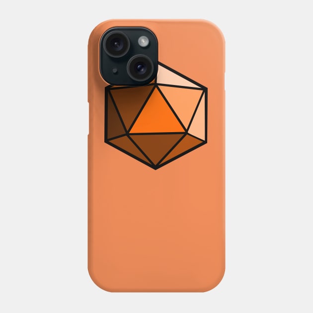 D20 Polyhedral Dice - Orange Phone Case by Crew