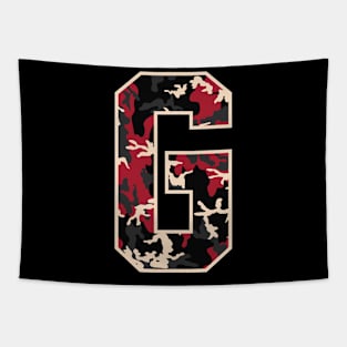 Initial Capital Letter G Camo Alphabet Gift Women Men Boys Girls Tapestry