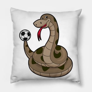 Snake as Soccer player with Soccer ball Pillow