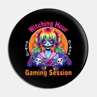 Halloween Gamer Girl Witch Pin