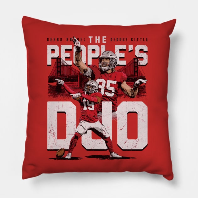 Deebo Samuel & George Kittle San Francisco Peoples Duo Pillow by Chunta_Design