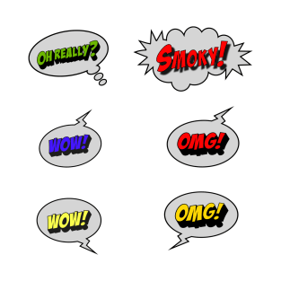 Comic speech bubbles - Smoky - Wow - OMG - Oh Realy? T-Shirt
