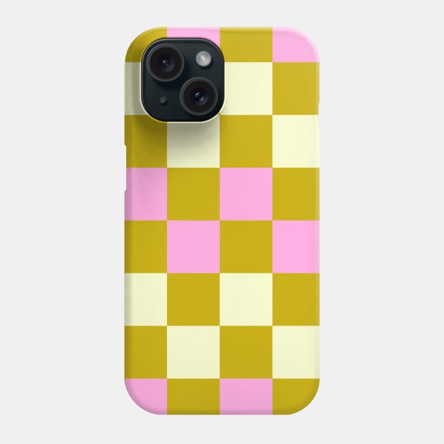 Checkerboard Pastel Pink and Green Retro 70s Pattern Phone Case by Trippycollage