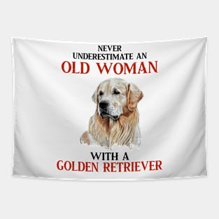 Never Underestimate an old woman tshirt funny gift t-shirt Tapestry