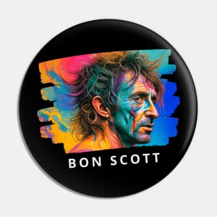 vector art a colorful paint illustration of Bon Scott Pin