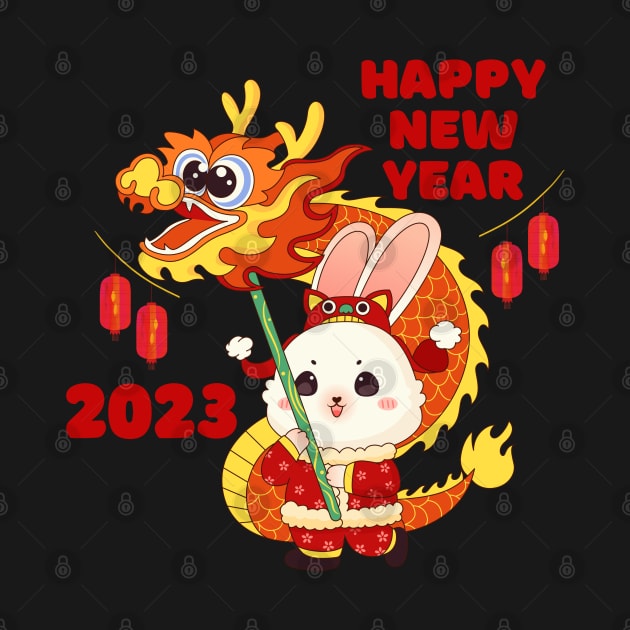 Happy Chinese New Year 2023 Year Of The Rabbit Dragon Zodiac by MalibuSun