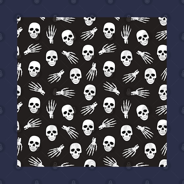 Skull and Hand Halloween Pattern by POD-of-Gold