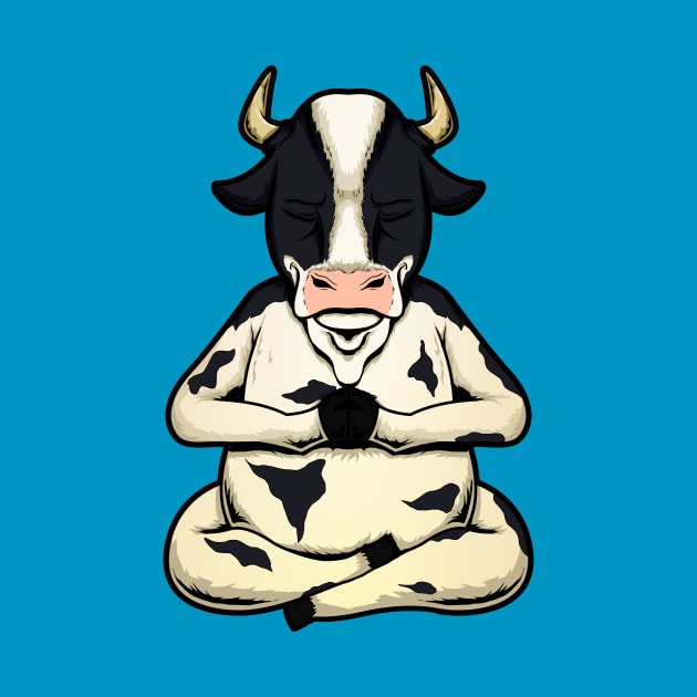 cow yoga animal cute and funny meditation by the house of parodies