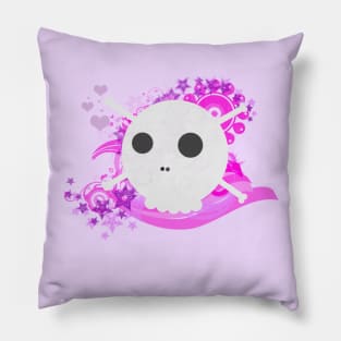 Pink Pirate Skull Pillow