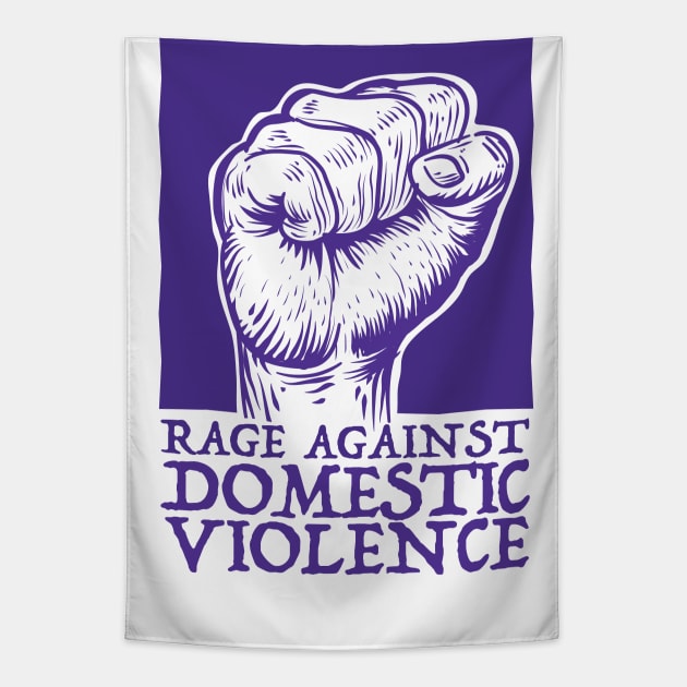 Rage Against Domestic Violence Purple Vibe Tapestry by Wulfland Arts