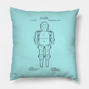 Vintage Scuba Diving Suit 1898 Pillow