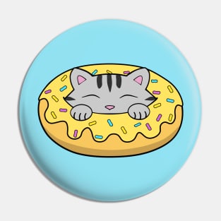 Kawaii yellow doughnut cat Pin