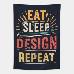 Eat Sleep Design Repeat Tapestry