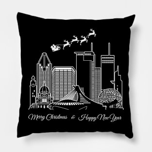 Merry Christmas Happy New Year Montreal Canada Pillow