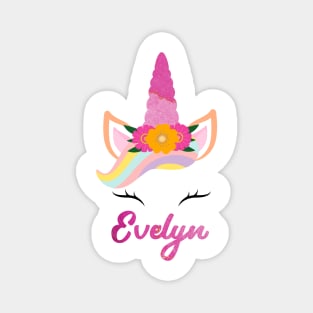 Name evelyn unicorn lover Magnet