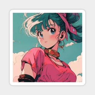 Blue hair anime cutie Magnet