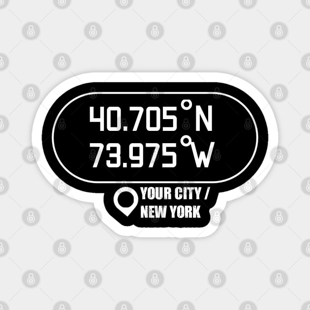 new yourk city coordinates New York City TeePublic