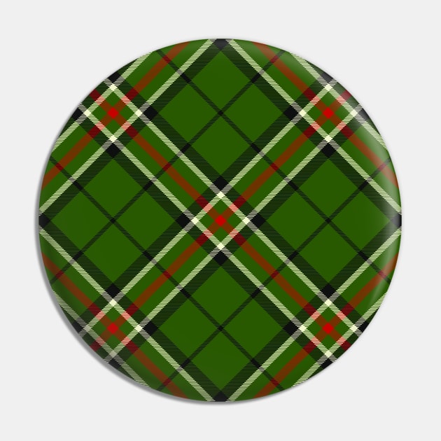 Green, Black, Red and White Tartan Pattern Rotated Pin by sifis