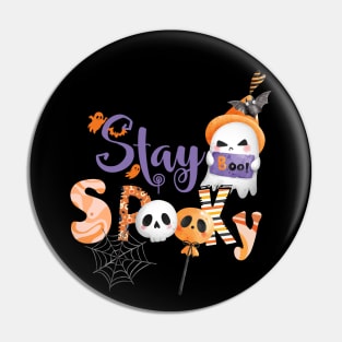 Stay spooky ghost skulls Pin