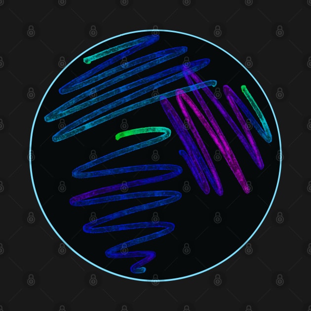 Bacterial Culture streaks on glass Petri Dish in Microbiology Lab by labstud