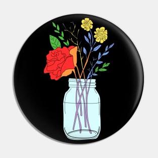 Gay Pride Flower Bouquet Pin