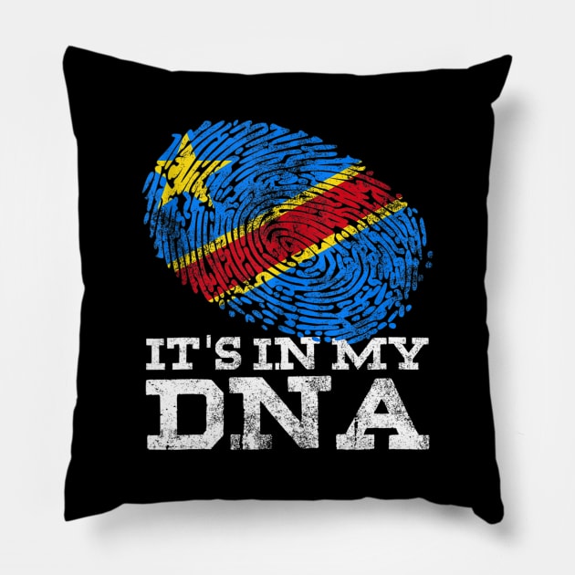 It's In My DNA Congolese Gifts African Tee DRC DR Congo Flag Pillow by Carmenshutter