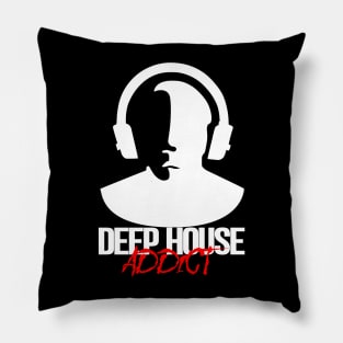 Deep House Addict - White Pillow