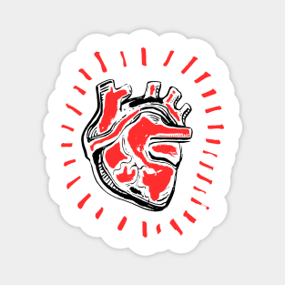 Human heart ink hand drawn illustration Magnet