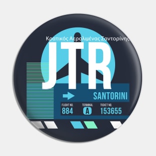 Santorini (JTR) Airport // Sunset Baggage Tag Pin