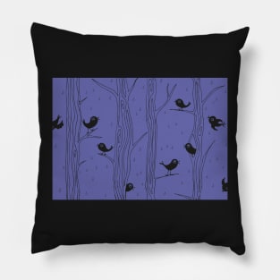 chirping in the rain Pillow