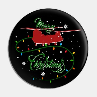 CH-47 Chinook Merry Christmas T-Shirt Pin