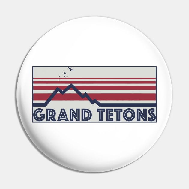 Grand Tetons Retro Style Pin by zsonn