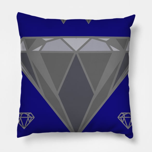 Silver diamond on sapphire Pillow by Aesir_Artwork