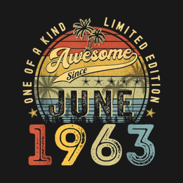 Awesome Since June 1963 Vintage 60th Birthday Party Retro by Madridek Deleosw